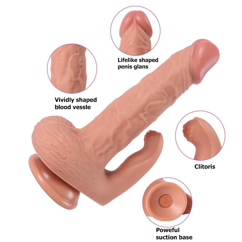 DILDO CON 20 MODOS DE VIBRACIÓN Y ESTIMULADOR DE CLÍTORIS