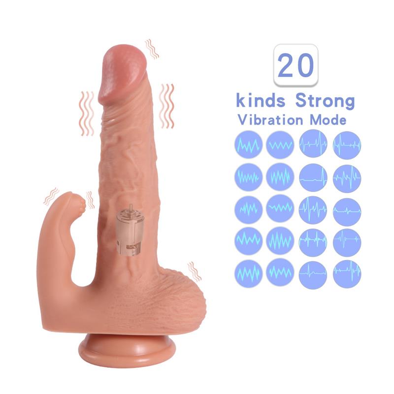 DILDO CON 20 MODOS DE VIBRACIÓN Y ESTIMULADOR DE CLÍTORIS