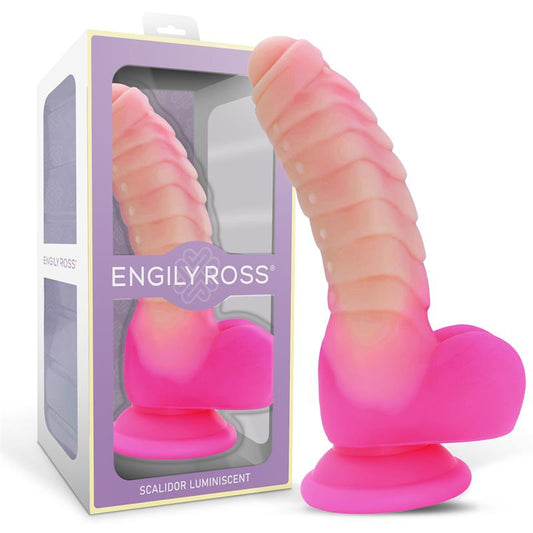 SCALIDOR DILDO UNICORN BRILLA EN LA OSCURIDAD SILICONA LÍQUIDA 18 CM