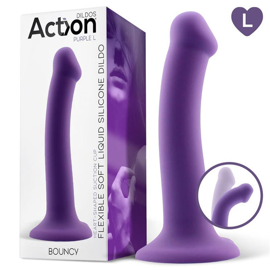DILDO SILICONE FLEXIBLE HIPER FLEXIBLE 7.5" - 19 CM TALLA L PÚRPURA
