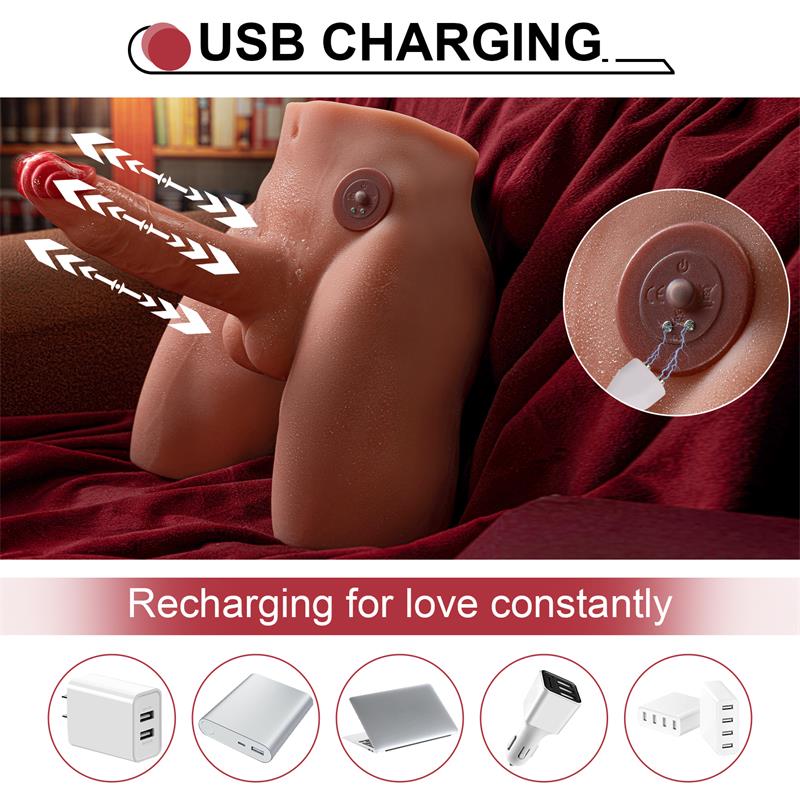MASTURBADOR CON DILDO Y ANO CON VIBRACIÓN Y THRUSTING