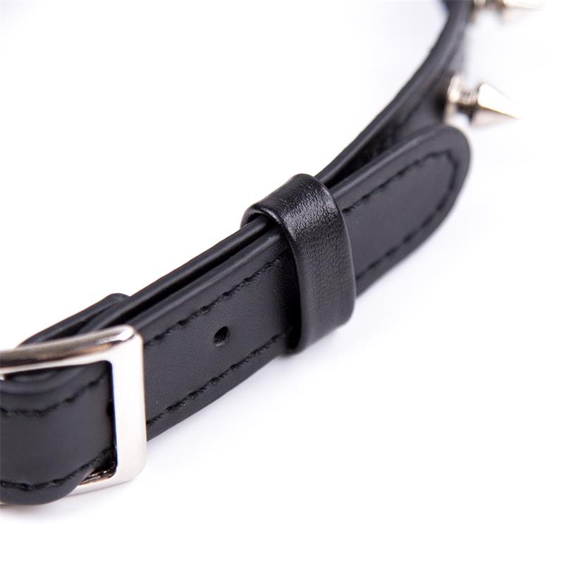 BDSM LINE Collar con Pinchos Ajustable 43 cm Negro