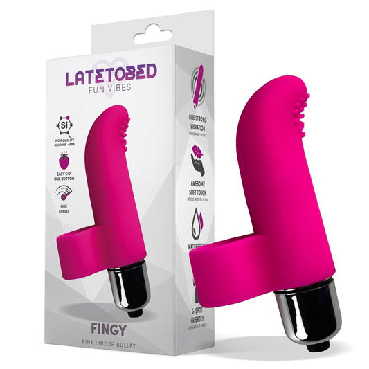 Vibrador bala dedo, silicona rosa
