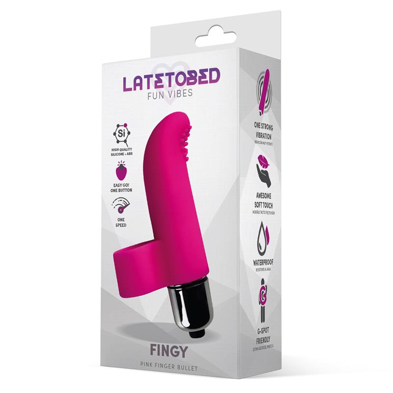 Vibrador bala dedo, silicona rosa
