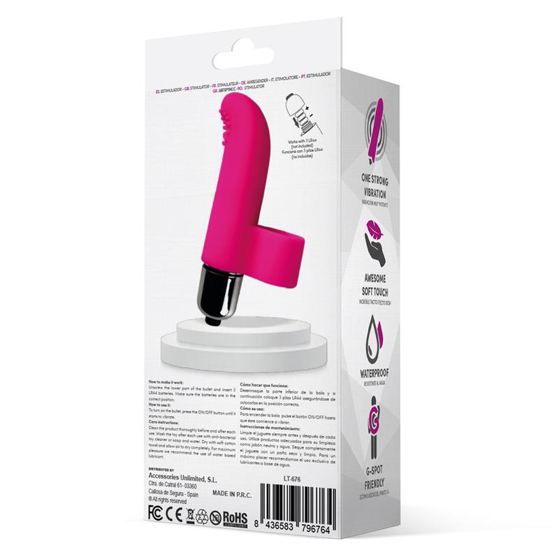 Vibrador bala dedo, silicona rosa