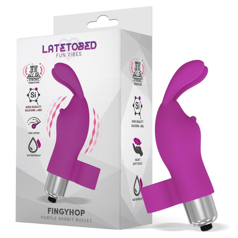 VIBRADOR BALA CON CONEJITO SILICONA PÚRPURA