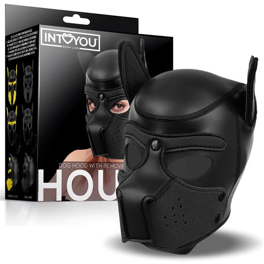 MÁSCARA DE PERRO BDSM NEOPRENO HOCICO EXTRAÍBLE NEGRO TALLA ÚNICA