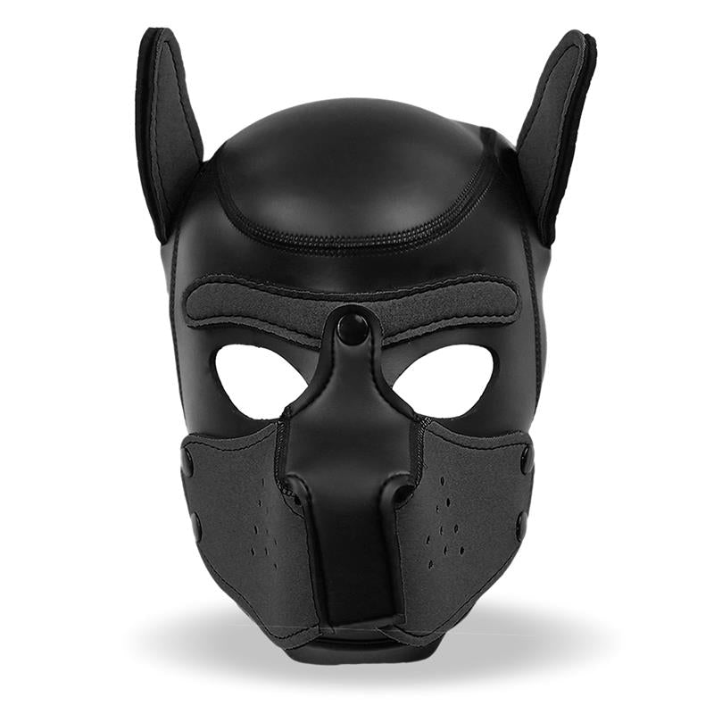 MÁSCARA DE PERRO BDSM NEOPRENO HOCICO EXTRAÍBLE NEGRO TALLA ÚNICA
