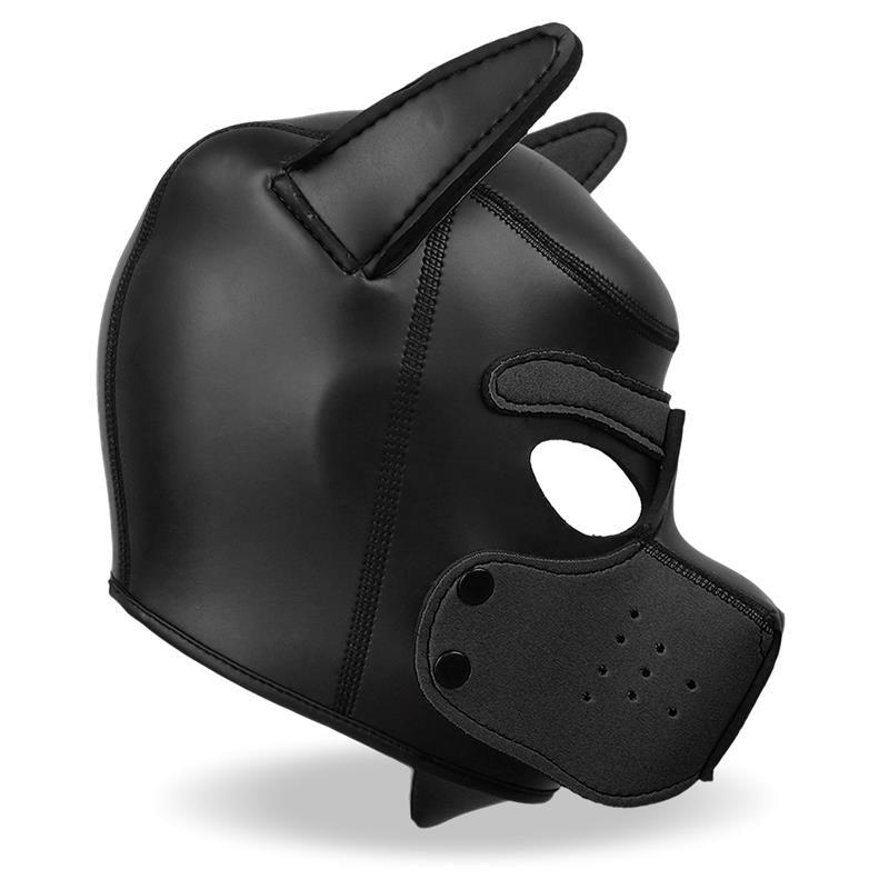MÁSCARA DE PERRO BDSM NEOPRENO HOCICO EXTRAÍBLE NEGRO TALLA ÚNICA
