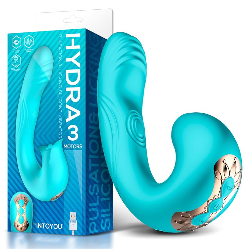VIBRADOR CON PULSACIÓN Y LENGUA ESTIMULADORA DE CLÍTORIS 3 MOTORES USB
