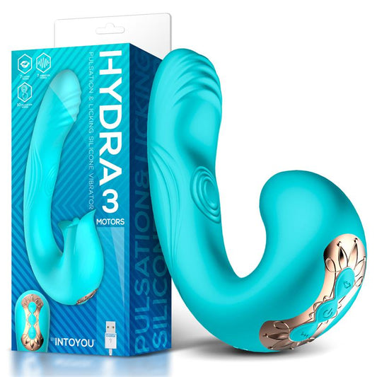 VIBRADOR CON PULSACIÓN Y LENGUA ESTIMULADORA DE CLÍTORIS 3 MOTORES USB