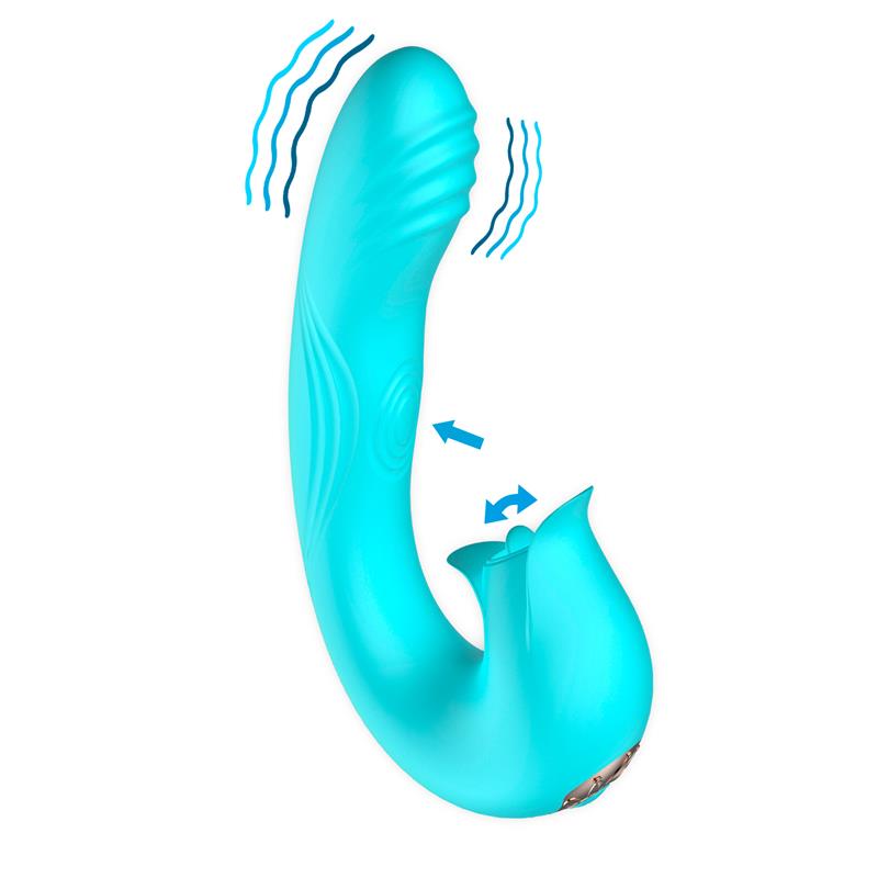 VIBRADOR CON PULSACIÓN Y LENGUA ESTIMULADORA DE CLÍTORIS 3 MOTORES USB