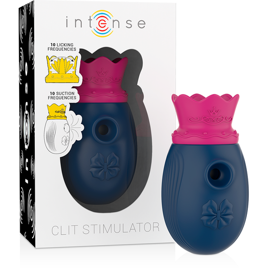 ESTIMULADOR CLITORIS 10 MODOS DE SUCCIÓN Y LICKING - AZUL