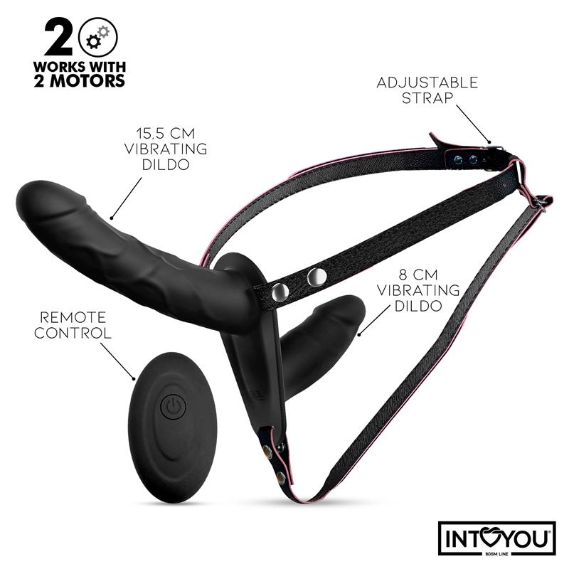 Double Dildo Harness with Vibration and Remote Control