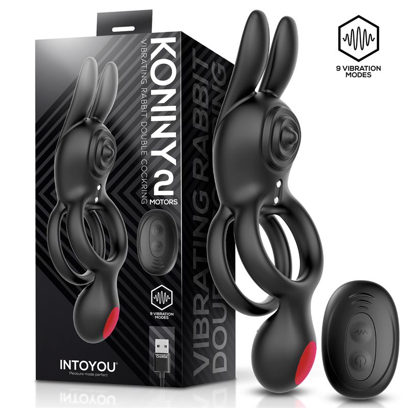 Anillo Vibrador Doble con Conejito y Control Remoto