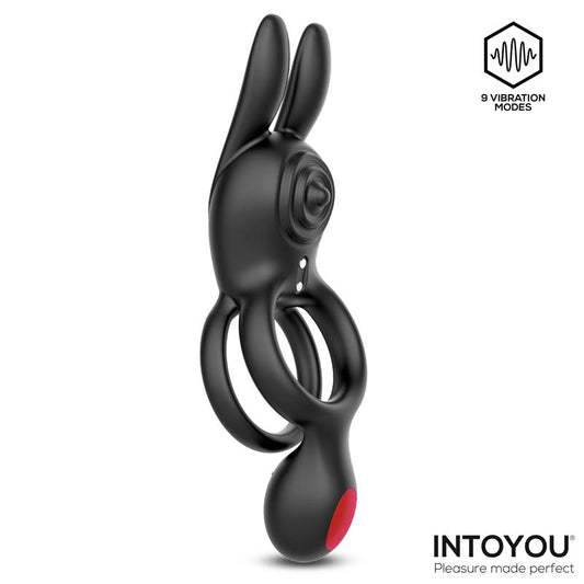 Double Vibrating Ring with Rabbit and Remote Control