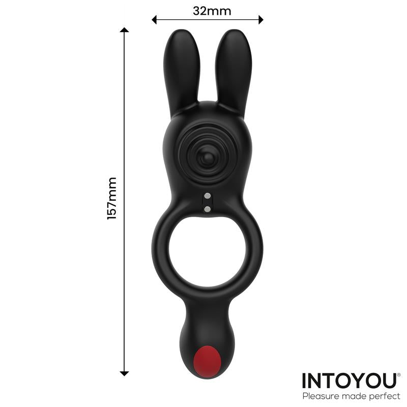 Anillo Vibrador Doble con Conejito y Control Remoto