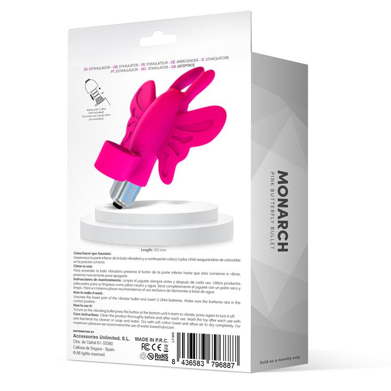 Vibrador bala dedo, vibrador mariposa de silicona rosa