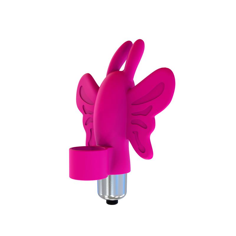 Vibrador bala dedo, vibrador mariposa de silicona rosa