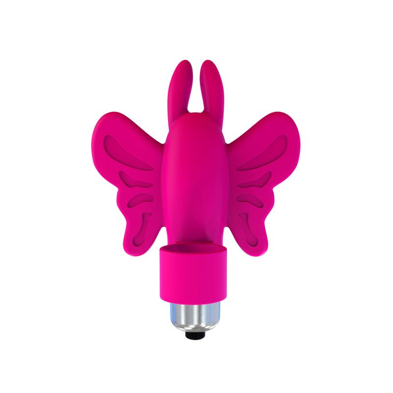Vibrador bala dedo, vibrador mariposa de silicona rosa