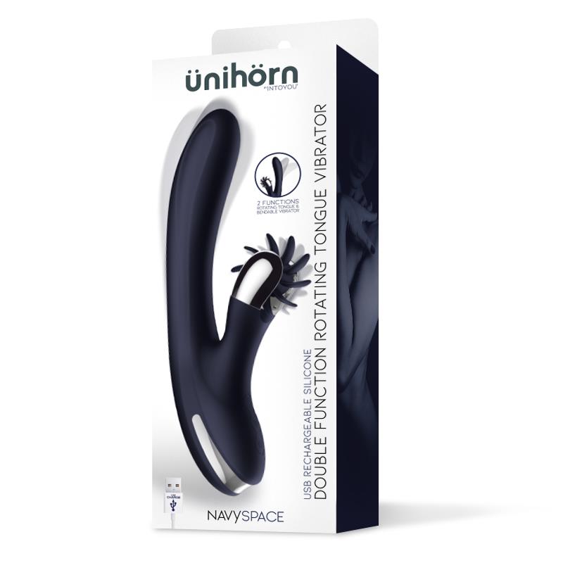 VIBRADOR CON LENGUAS ROTADORAS AZUL