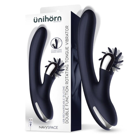 VIBRADOR CON LENGUAS ROTADORAS AZUL