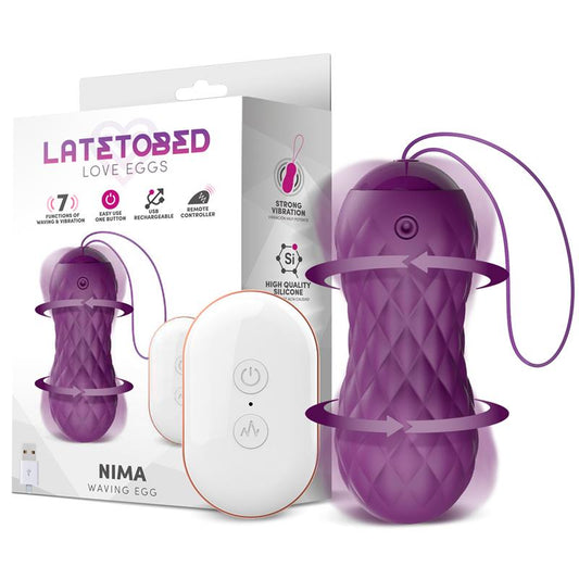 Huevo vibrador con moviemiento wave control remoto USB siliconoa purpura