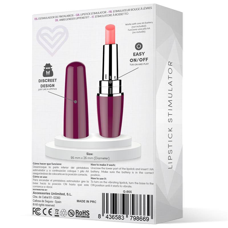 VIBRADOR ESTIMULADOR PINTALABIOS PÚRPURA