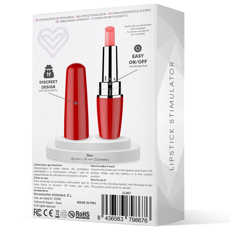 VIBRADOR ESTIMULADOR PINTALABIOS ROJO