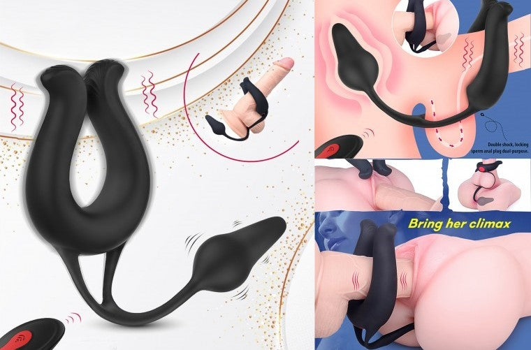 Anillo con vibracion para el pene con estimulador prostata