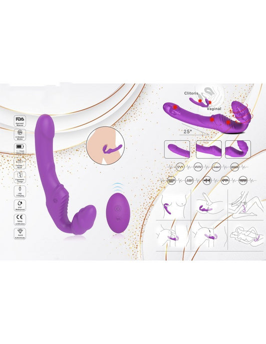 Vibrador morado con mando