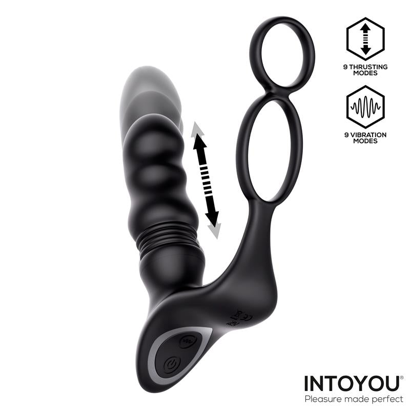 Masajeador Prostático con Vibración, Thrusting y Control Remoto