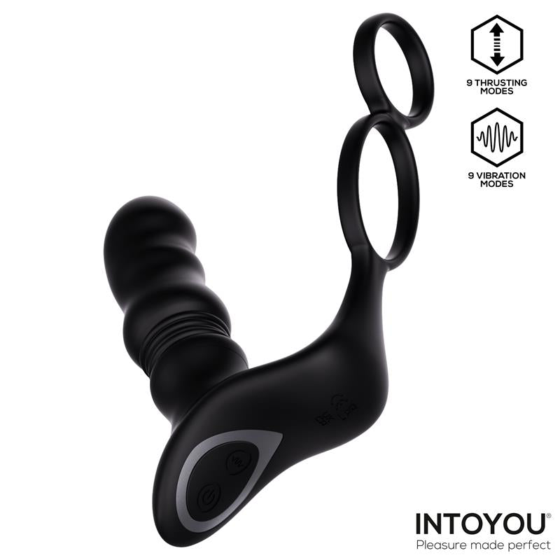 Masajeador Prostático con Vibración, Thrusting y Control Remoto